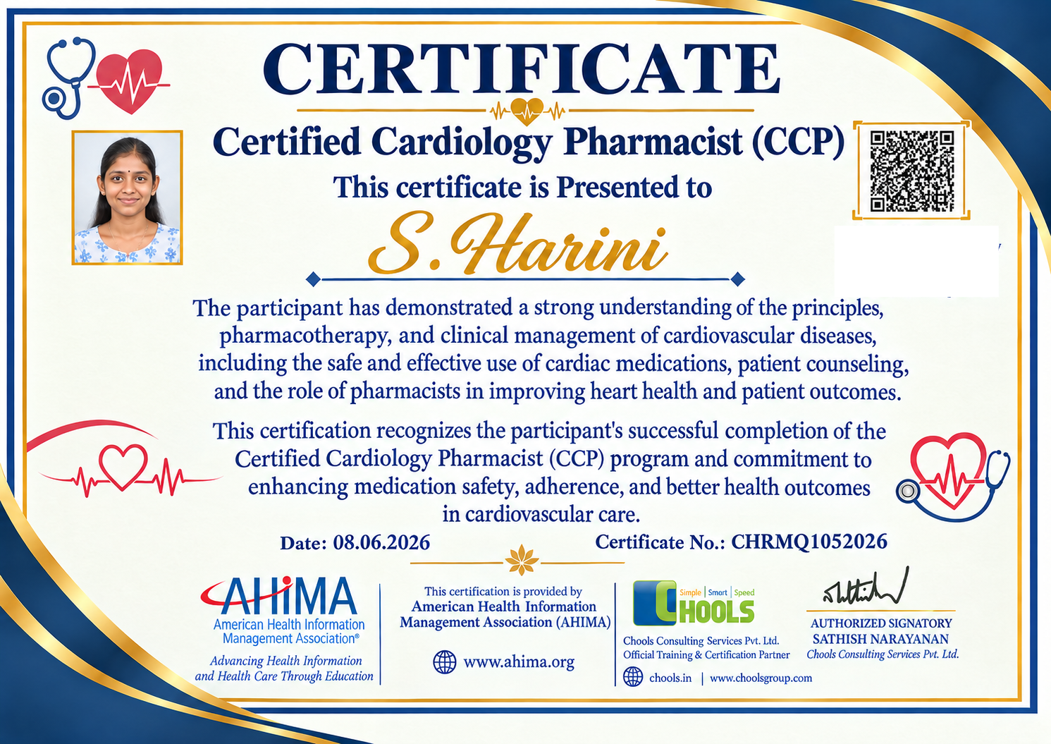 Healthcare and Pharma Program Certificate